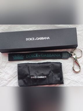 Dolce & Gabbana Black Strap with Teal Logo Detail